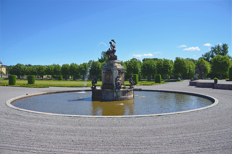 18 - Ornate bronze fountain located within the historic baroque gardens of Drottningholm Palace, a UNESCO World Heritage site near Stockholm